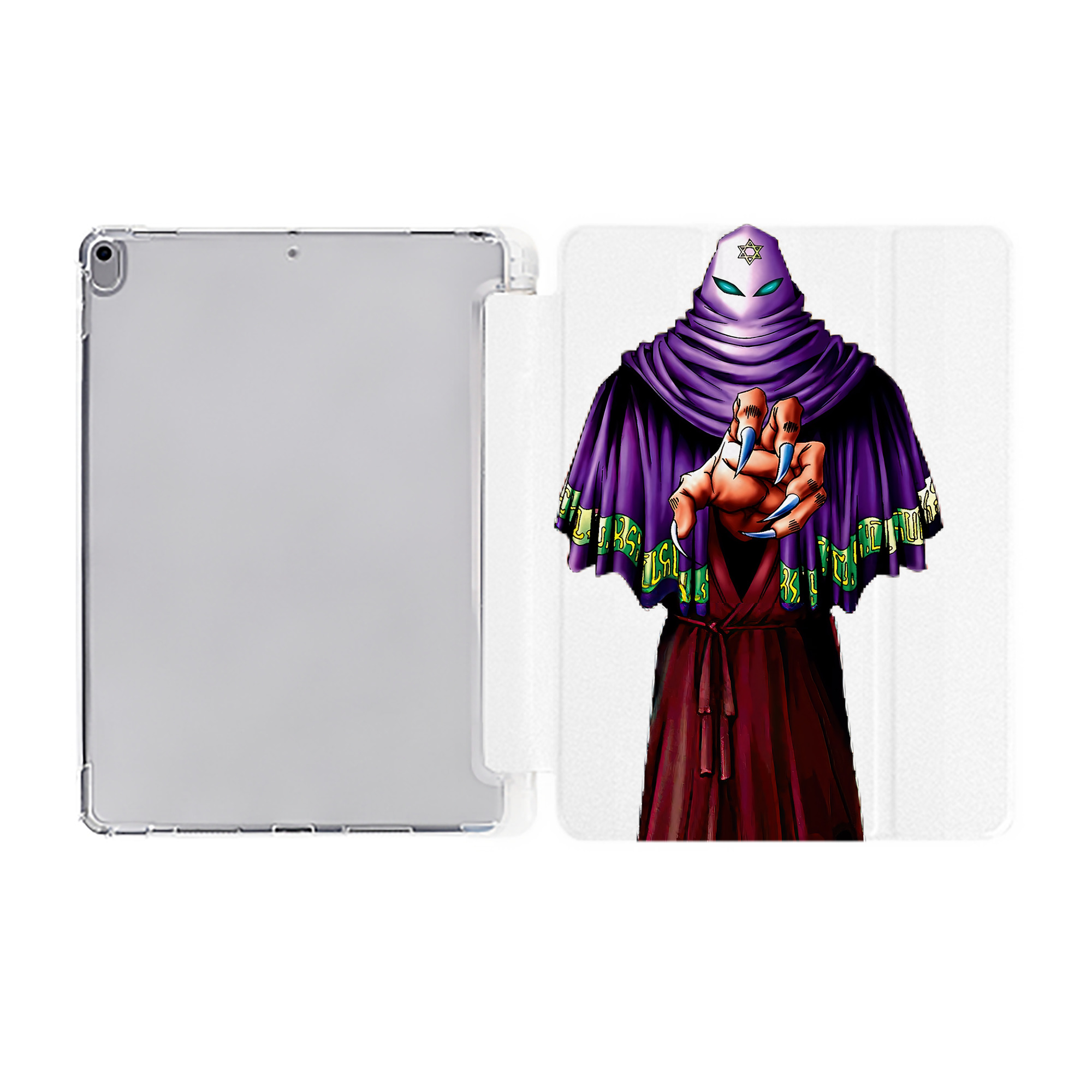 （画像用） 遊☆戯☆王 Yu-Gi-Oh! IPad ケース ペン収納付き 三つ折りスタンド PUレザー×シリコン 対応機種9.5/10.5/10.9インチ